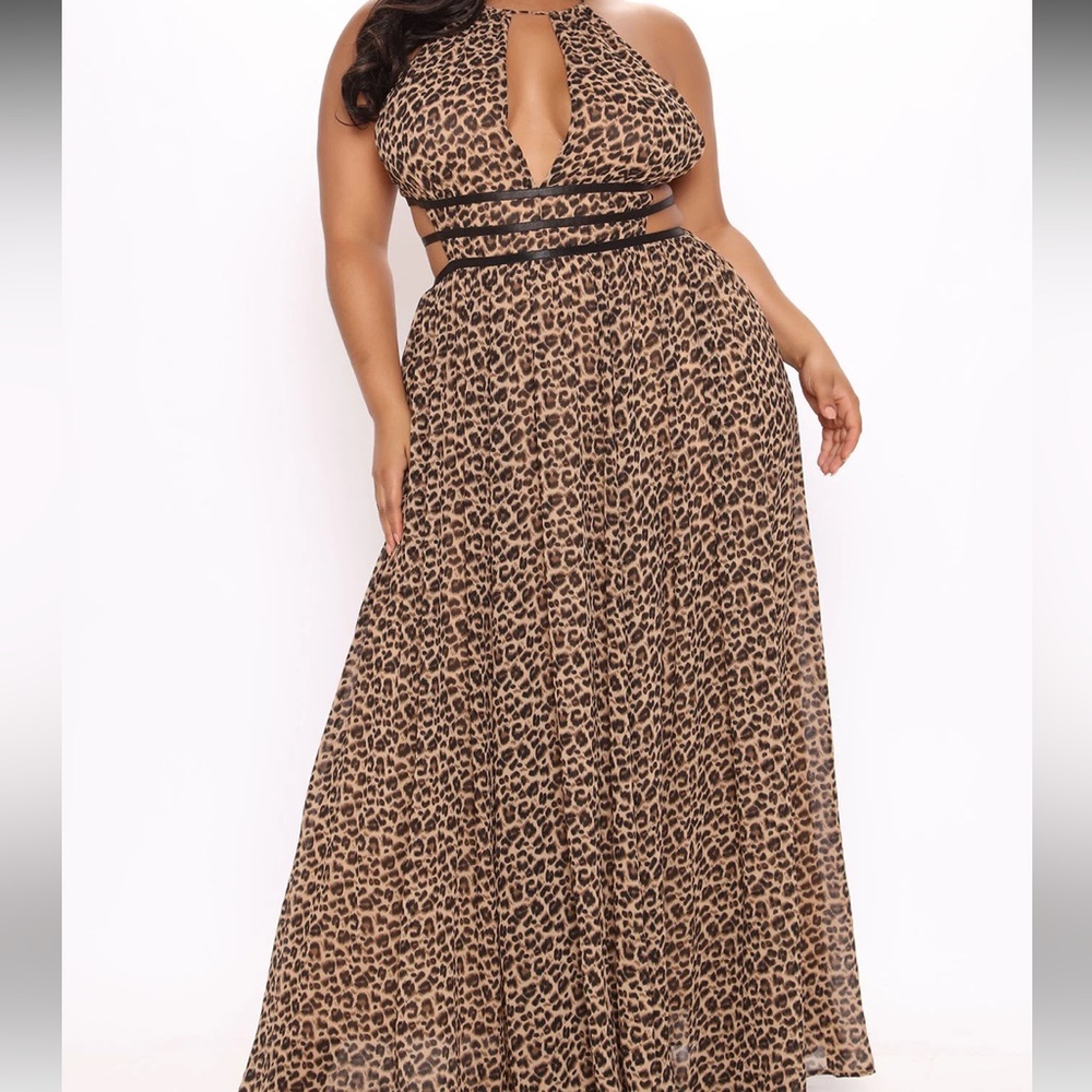 Halo leopard maxi dress